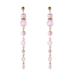 Earrings with rose quartz and pearls