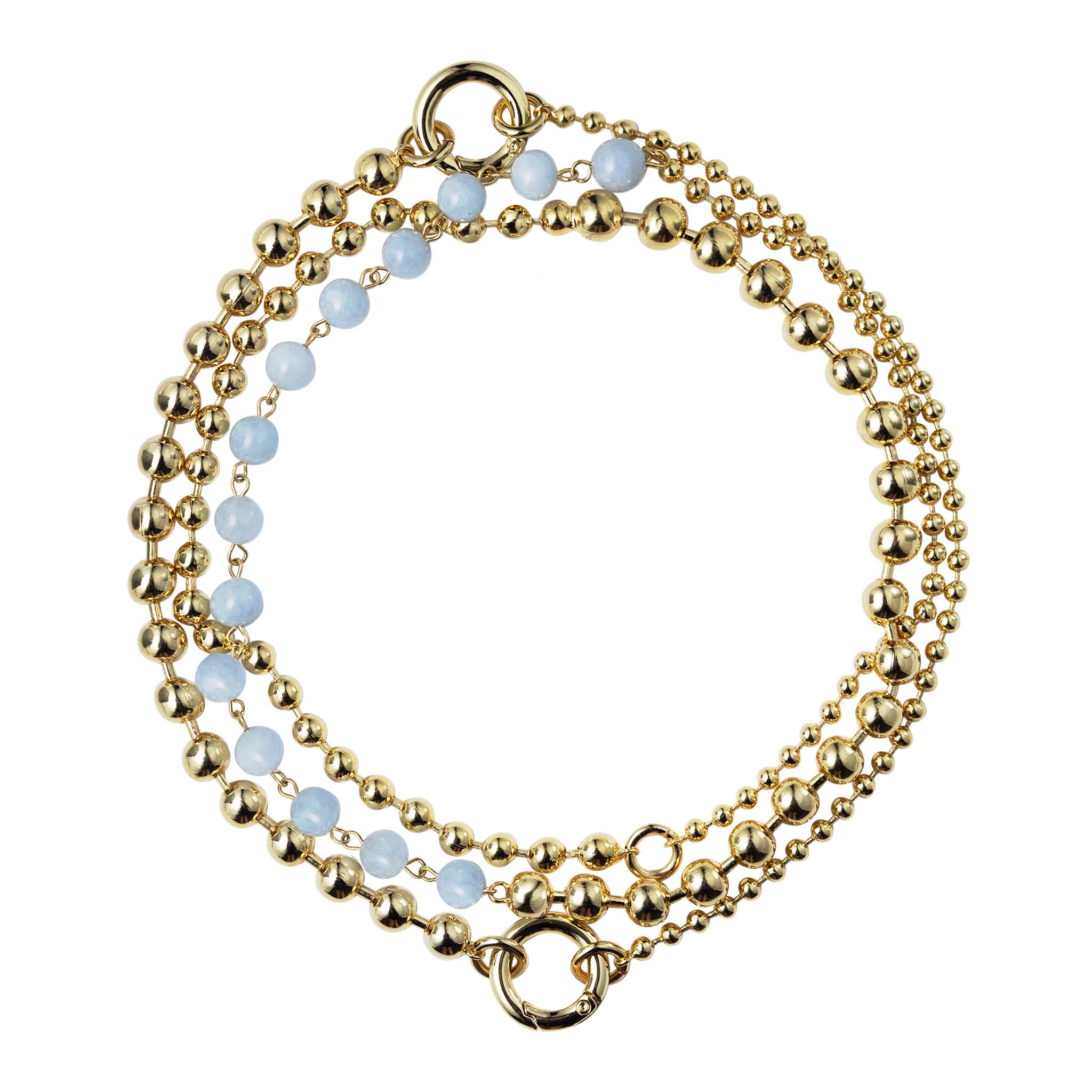 Transformer necklace with aquamarine