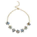 Necklace with aquamarine