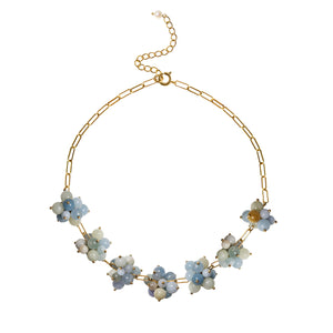 Necklace with aquamarine