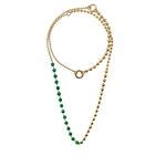 Transformer necklace with green agate