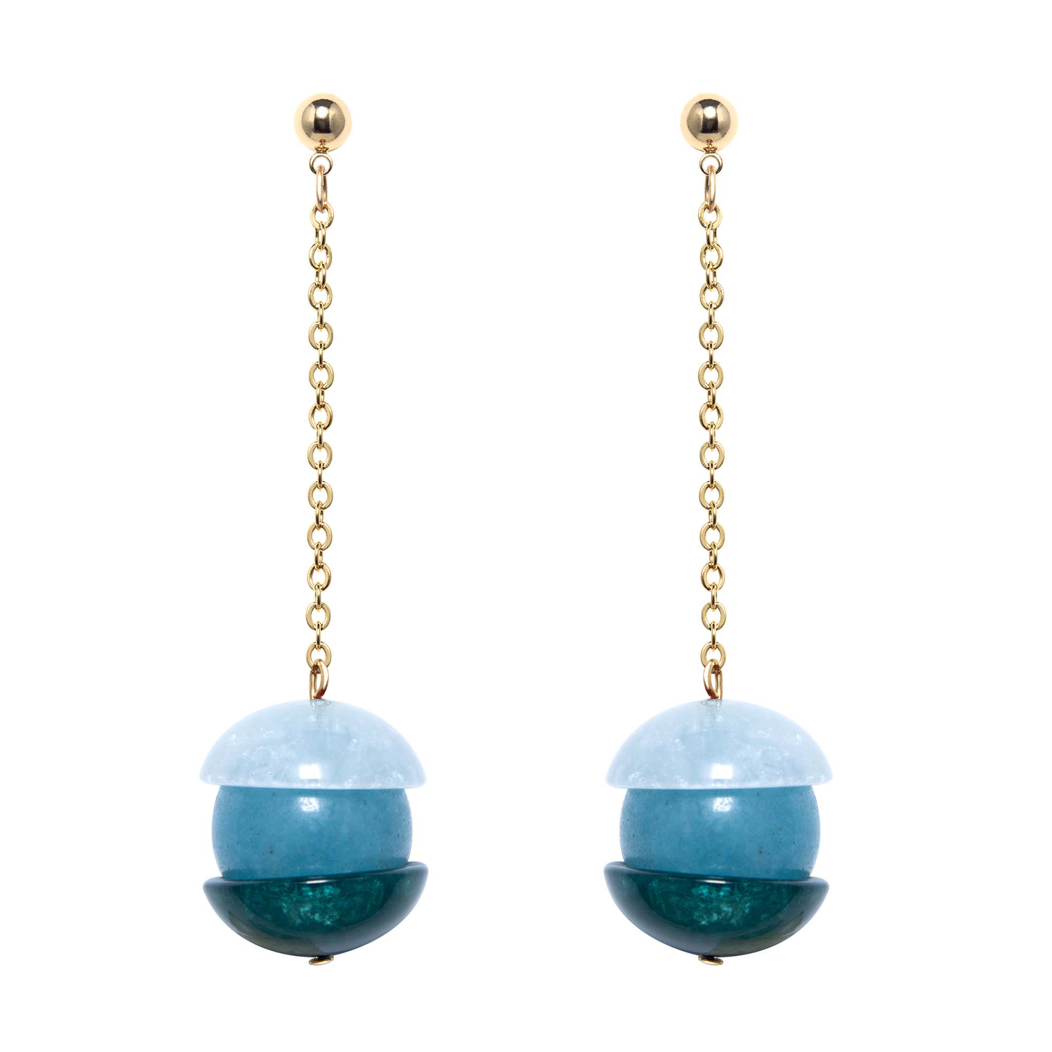 Shelted spheres earrings