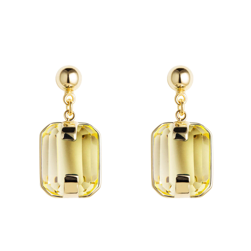 Earring with yellow crystals