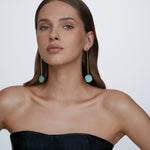 Long earrings with amazonite