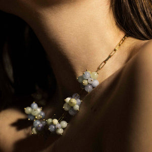 Necklace with aquamarine