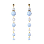 Earrings with aquamarine and pearls