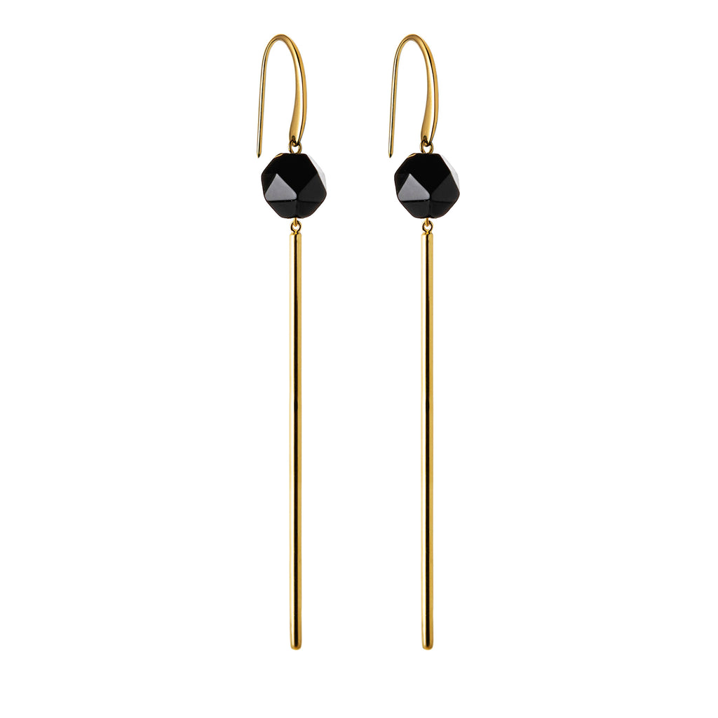 Earrings with black onyx