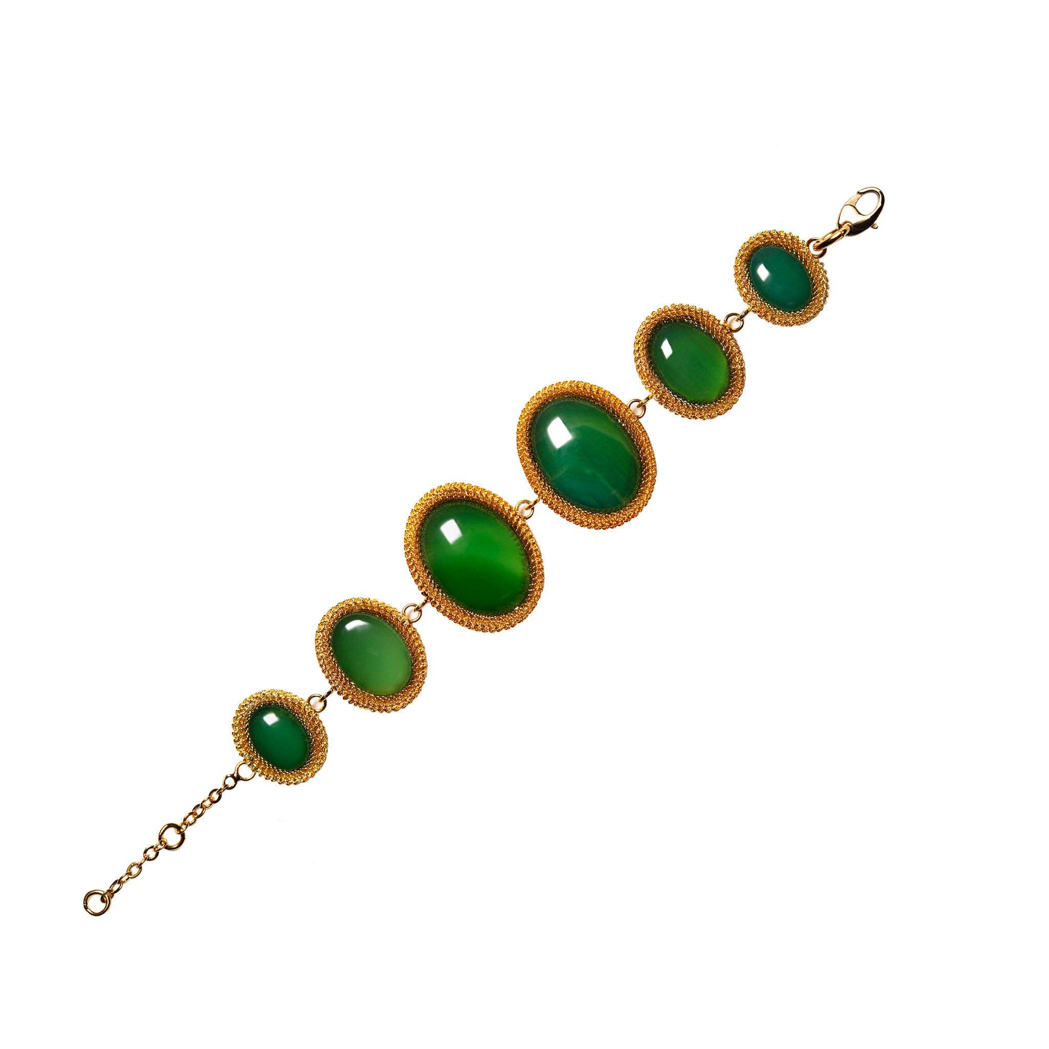 Bracelet with green agate