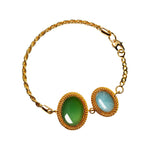 Bracelet with green agate and amazonite