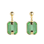Earrings with light green crystals
