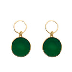 Earrings with green agate