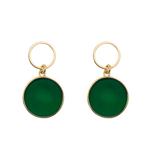 Earrings with green agate
