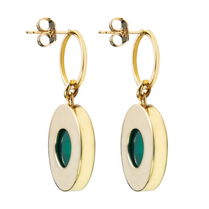 Earrings with green agate