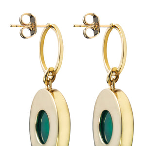 Earrings with green agate