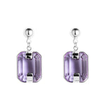 Earrings with purple crystals