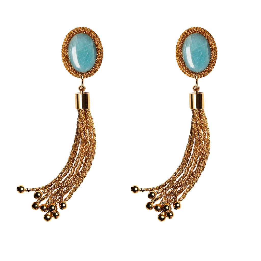 Earrings with amazonite