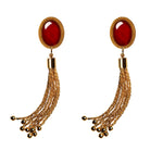 Earrings with red agate