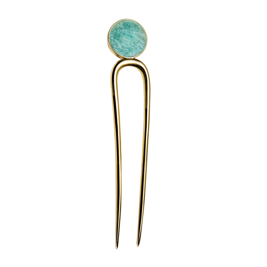 Hairpin with amazonite