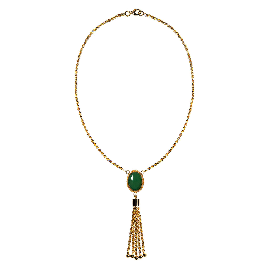 Necklace with green agate