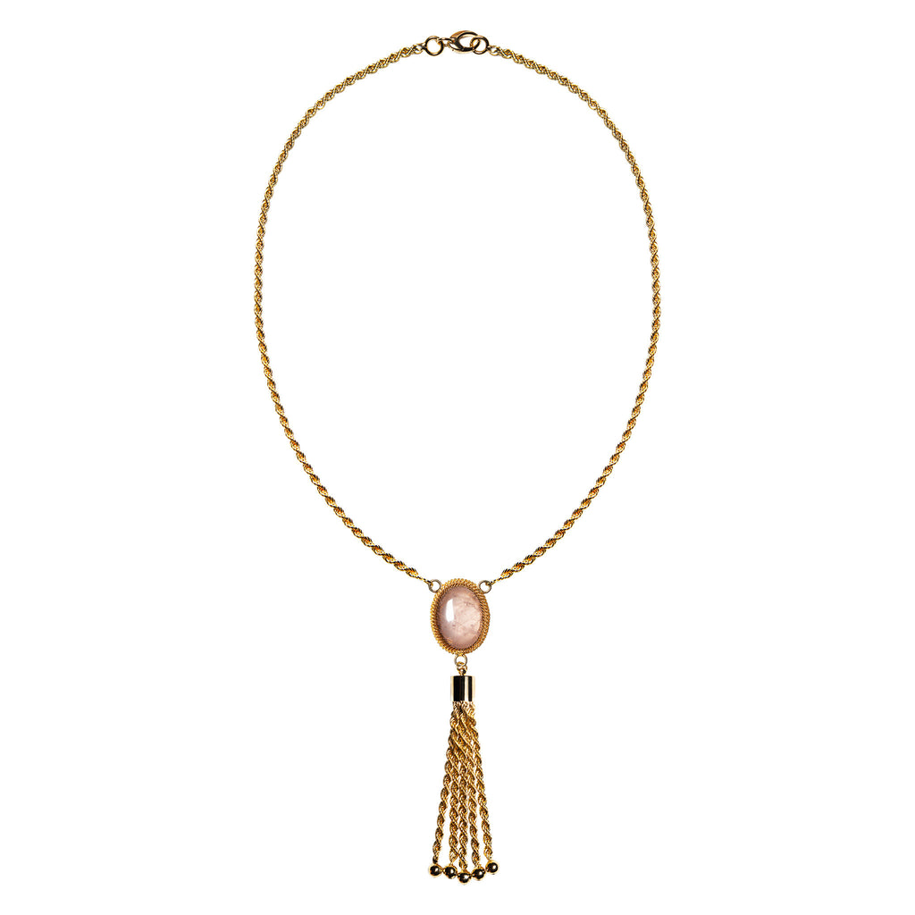 Necklace with rose quartz