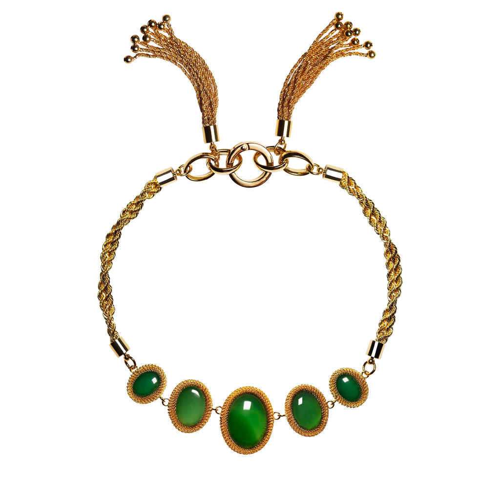 Necklace with green agate