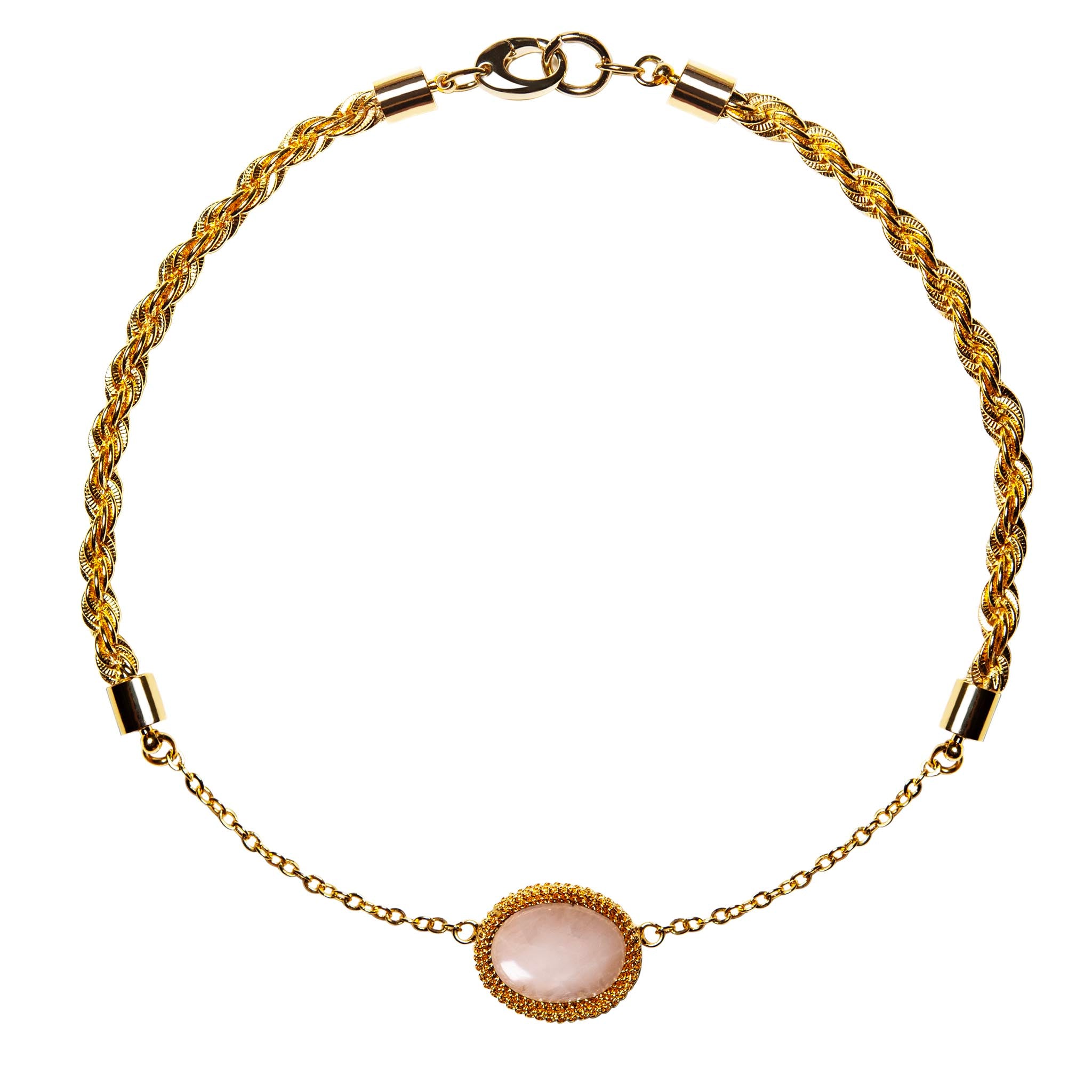 Choker with rose quartz