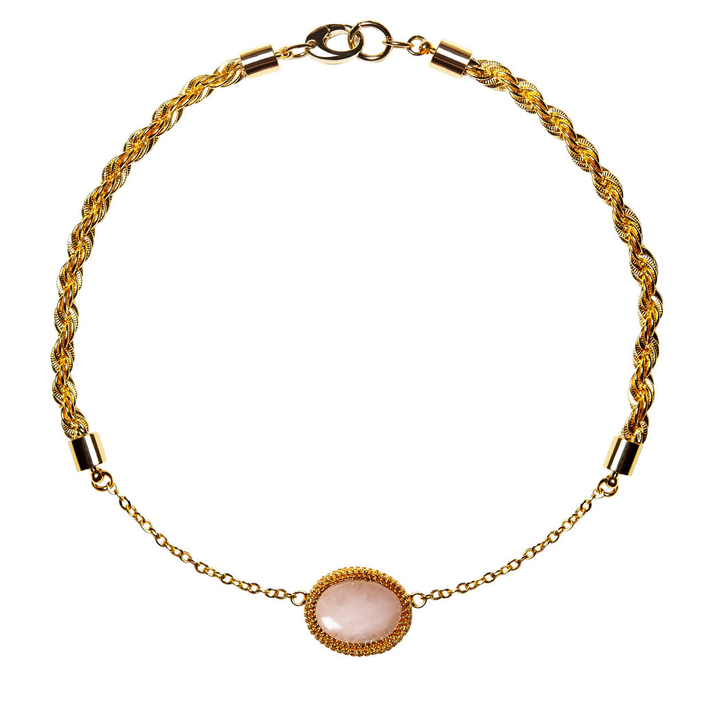 Choker with rose quartz