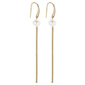 Earrings with cultured pearls
