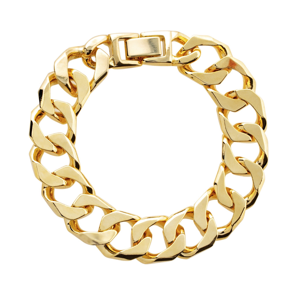 Chunky chain bracelet in yellow gold