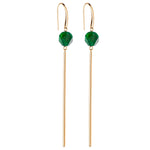 Earrings with green agate