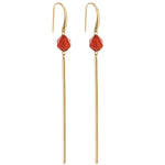 Earrings with red agate