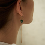Earrings with green agate