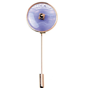 Brooch pin with blue lace agate