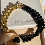 Necklace in gold-plated brass with black onyx