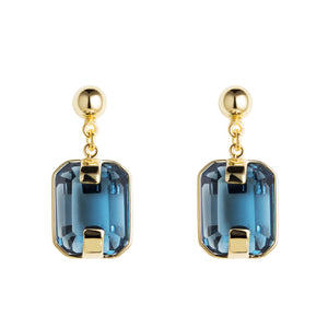 Earrings with blue crystals