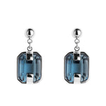 Earrings with blue crystals