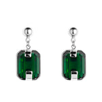 Earrings with green crystals